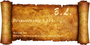 Brunovszky Lili névjegykártya